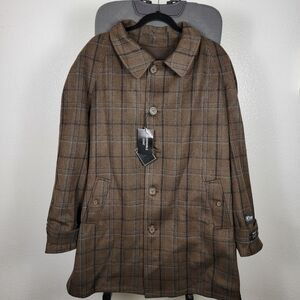Stacy Adams Men's Dan R Five Button Reversible Wool Top Coat Size 46